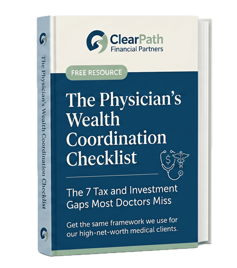 The Physician's Wealth Coordination Checklist 3D book mockup