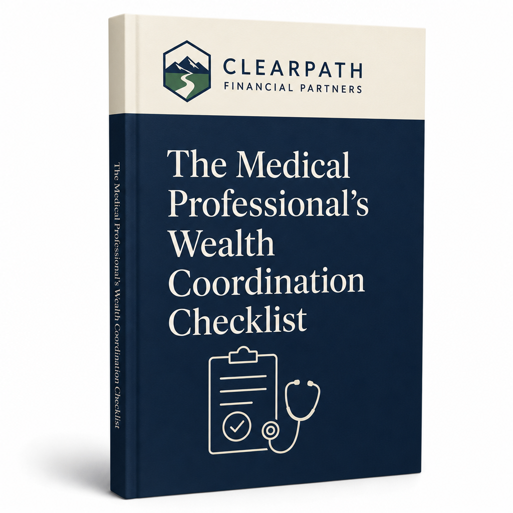The Medical Professional's Wealth Coordination Checklist 3D book mockup